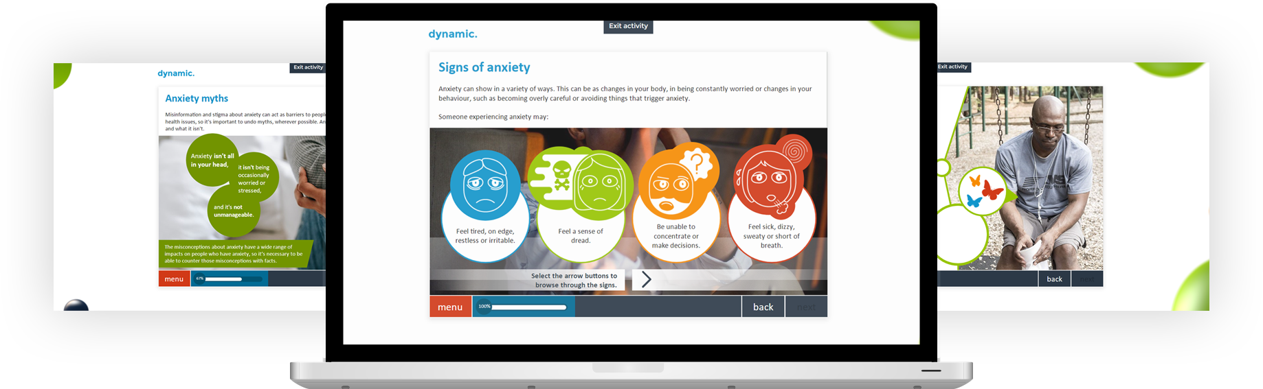 Dynamic elearning module examples