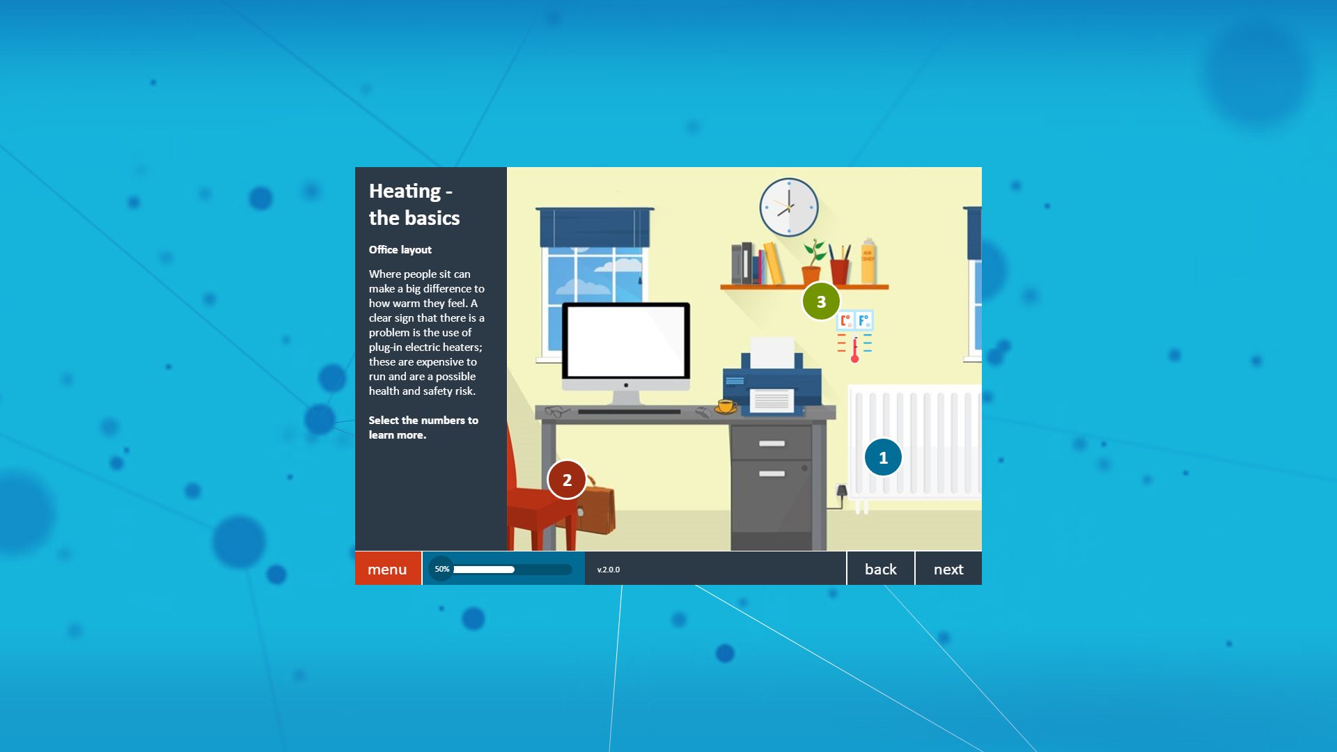 An example page for Dynamic's off-the-shelf eLearning module, saving energy.