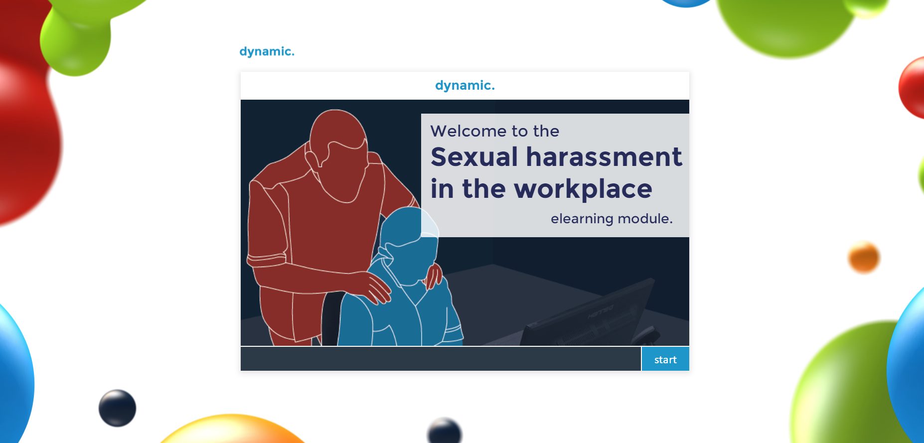 Sexual harassment in the workplace elearning screenshot